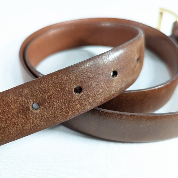 Cole Haan brown leather belt  solid brass buckle size 42 / 105 - Picture 8 of 10